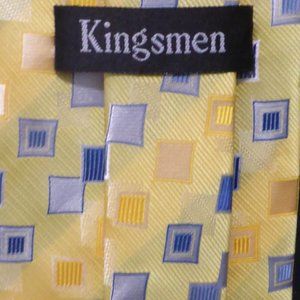 Kingsmen, 100% polyester, Made In China, geometric necktie, gently used